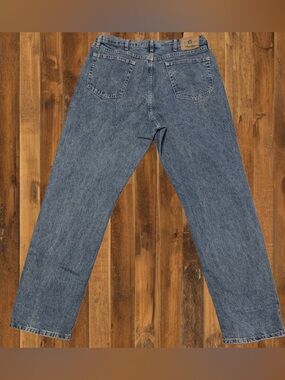 Vintage Style Wrangler Jeans 36x34 Relaxed Fit Blue Denim Dad Fit